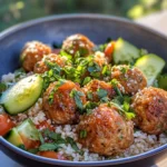 Homemade Spicy Harissa Lamb Meatballs with Couscous recipe photo