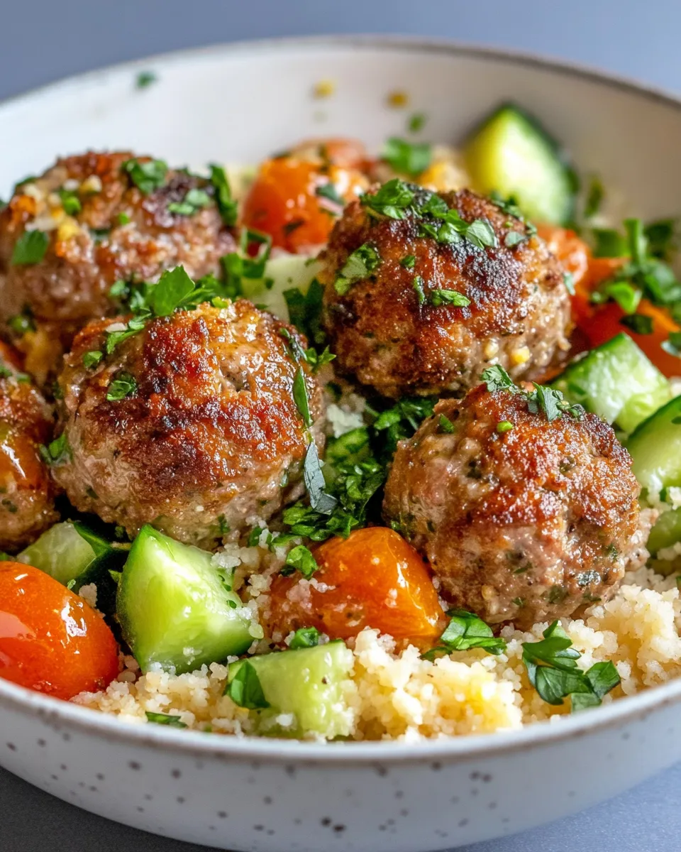 Classic Spicy Harissa Lamb Meatballs with Couscous dish photo