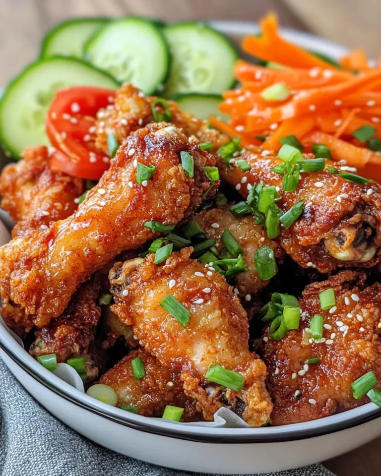 Homemade Spicy Korean Fried Chicken & Pickled Veggies photo