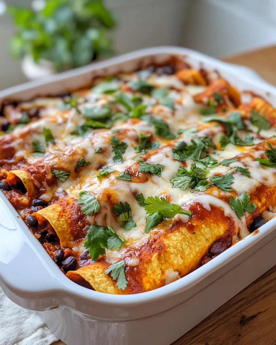 Homemade Sweet Potato & Black Bean Enchilada Casserole recipe photo