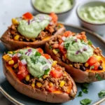 Homemade Taco-Stuffed Sweet Potatoes with Avocado Crema recipe photo