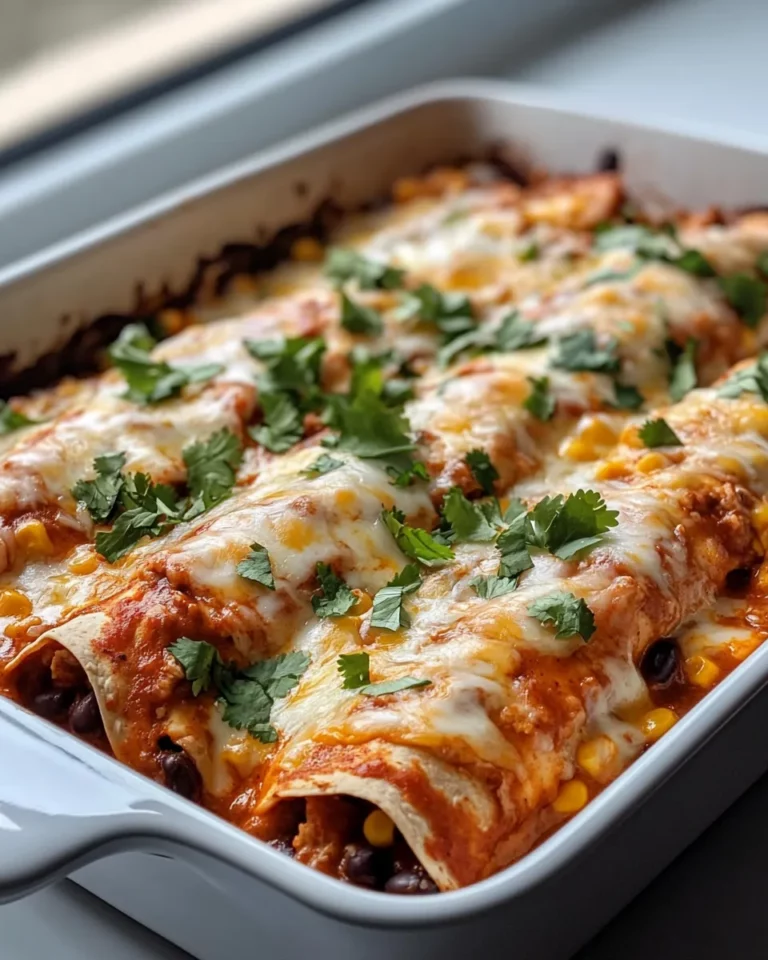 Homemade Tex-Mex Chicken Enchilada Bake with Black Beans & Corn recipe photo
