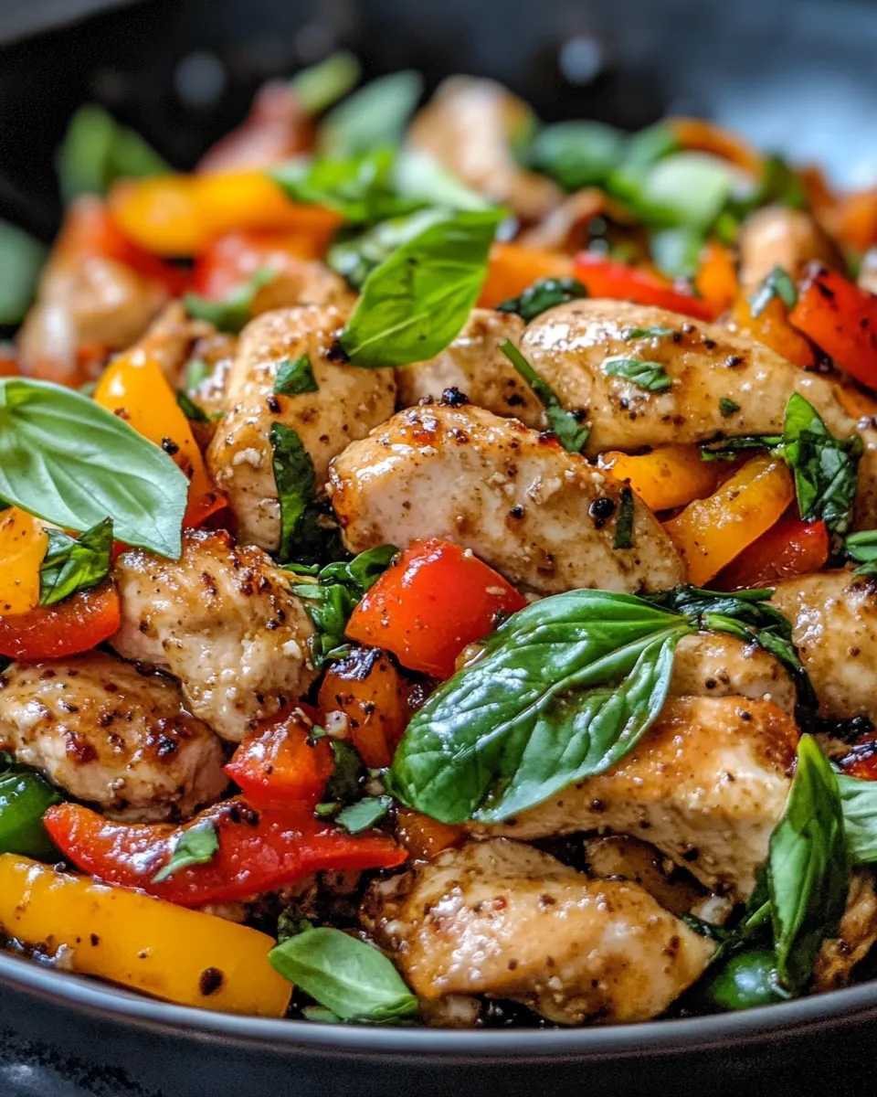 Classic Thai Basil Chicken Stir-Fry with Peppers recipe image