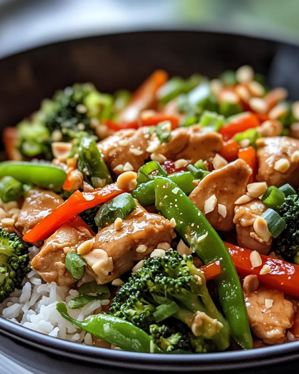 Easy Thai Peanut Chicken & Vegetable Stir-Fry food shot