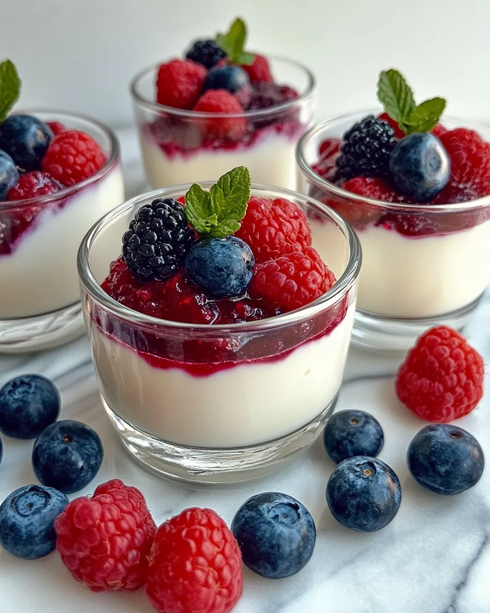 Classic Vanilla Bean Panna Cotta with Berry Compote image