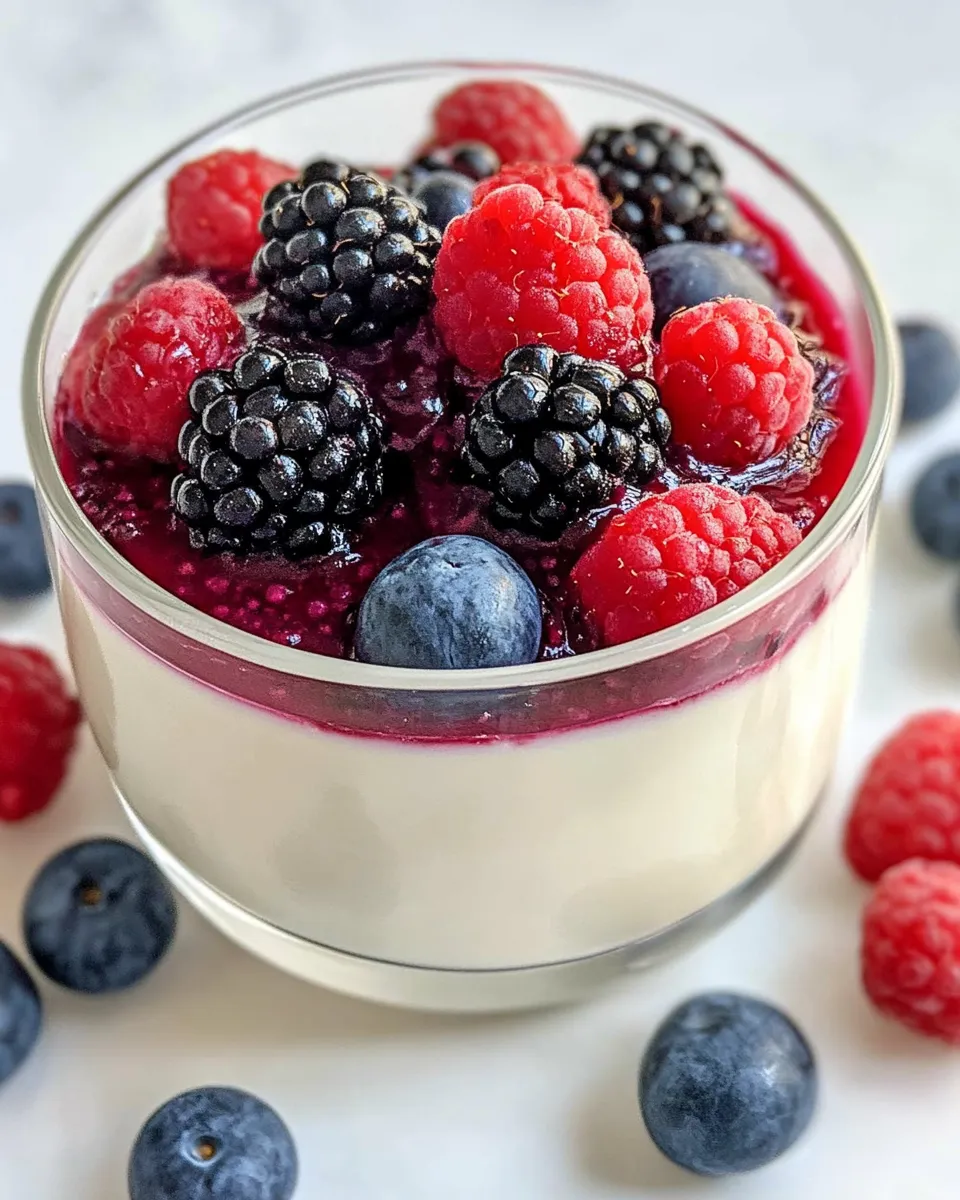 Easy Vanilla Bean Panna Cotta with Berry Compote recipe image