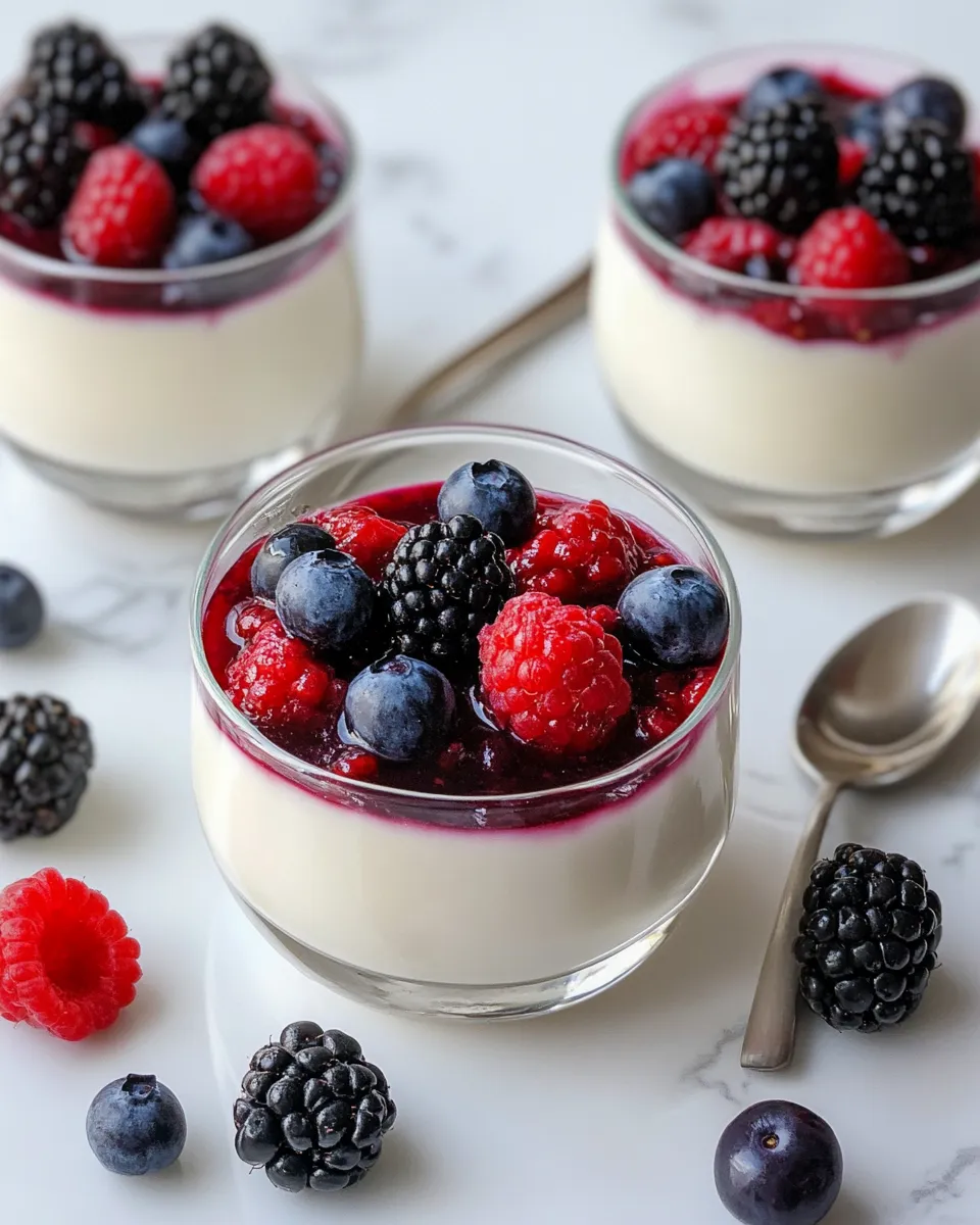 Delicious Vanilla Bean Panna Cotta with Berry Compote dish photo