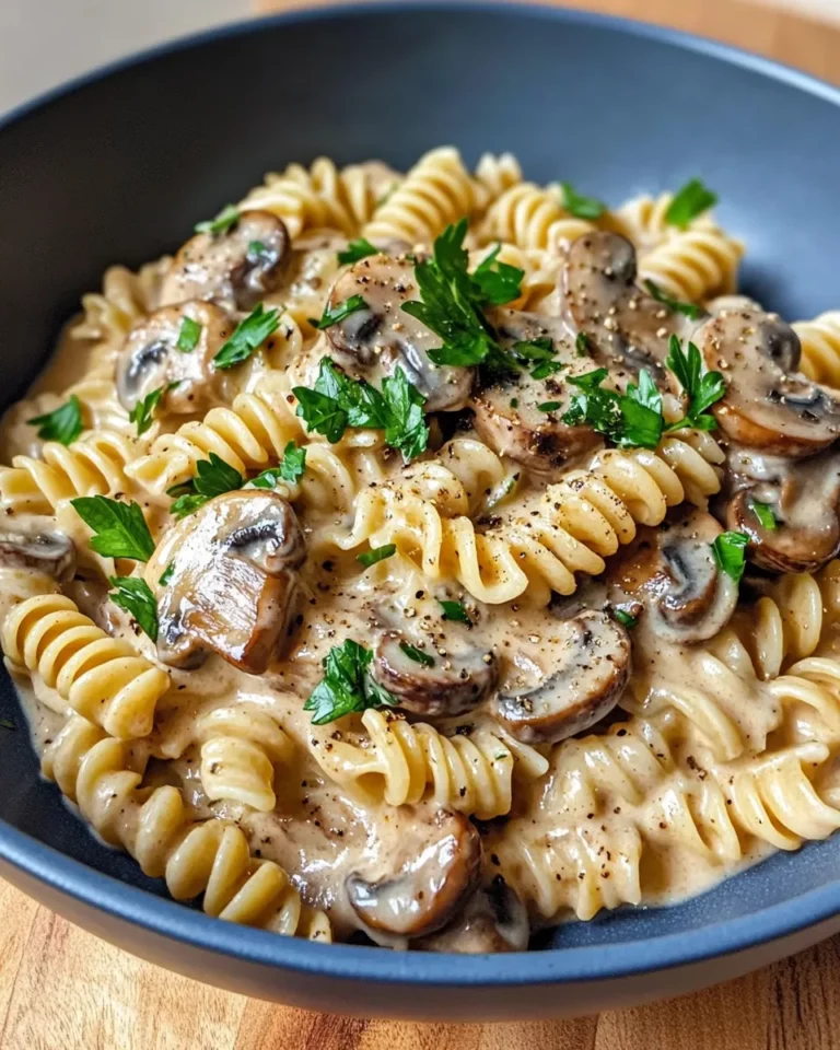 Homemade Vegan Mushroom Stroganoff with Fusilli recipe photo