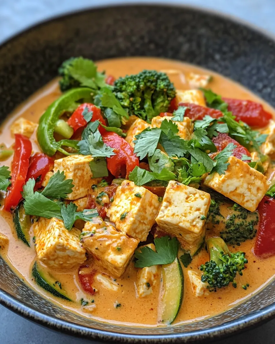 Homemade Vegan Thai Coconut Curry Tofu & Veggies recipe photo