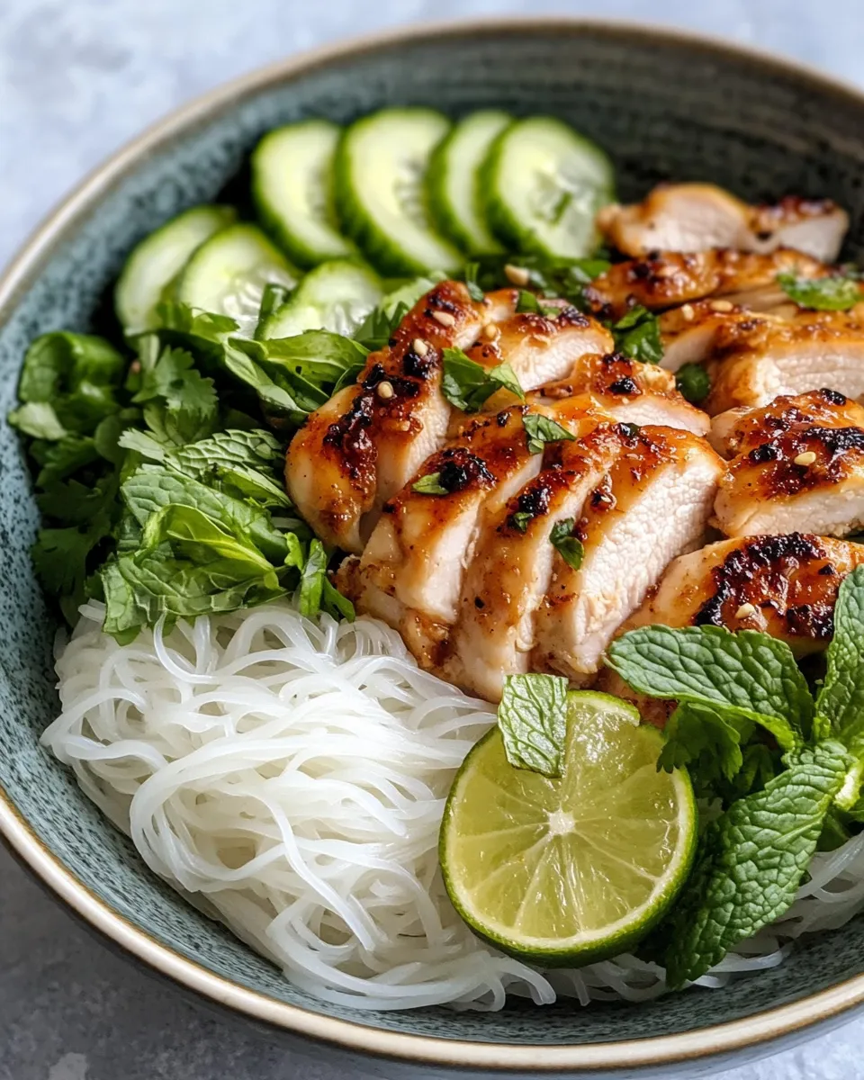 Homemade Vietnamese Lemongrass Chicken with Vermicelli Noodles recipe photo