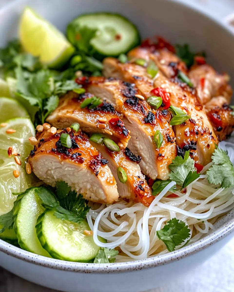 Classic Vietnamese Lemongrass Chicken with Vermicelli Noodles dish photo