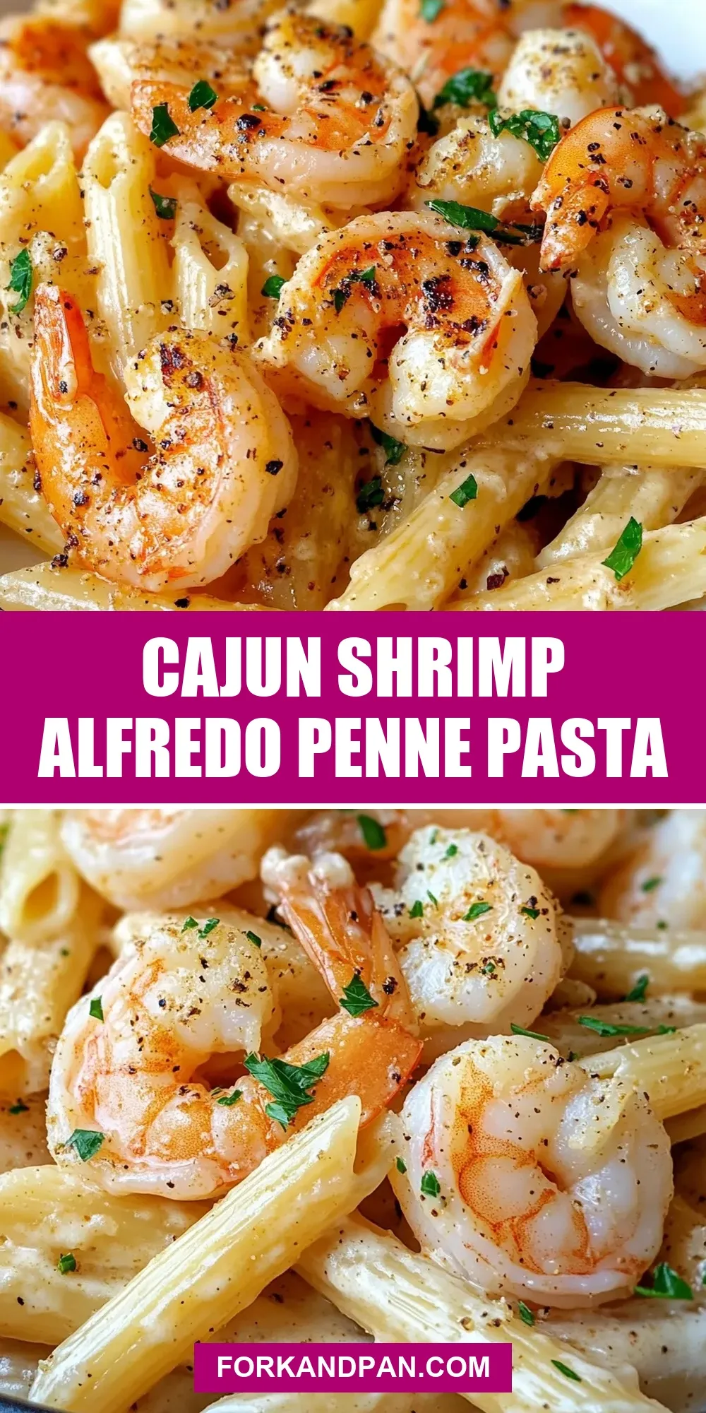 Easy Cajun Shrimp Alfredo Penne Pasta Recipe
