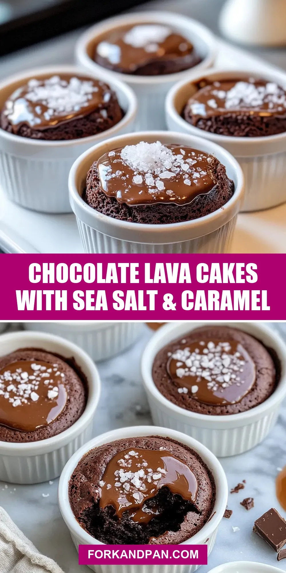 How To Make Homemade Chocolate Lava Cakes With Sea Salt & Caramel
