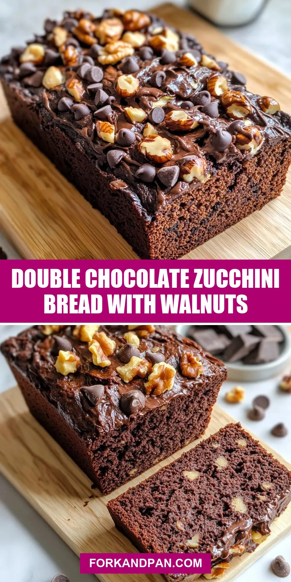 Easy Double Chocolate Zucchini Bread With Walnuts Recipe