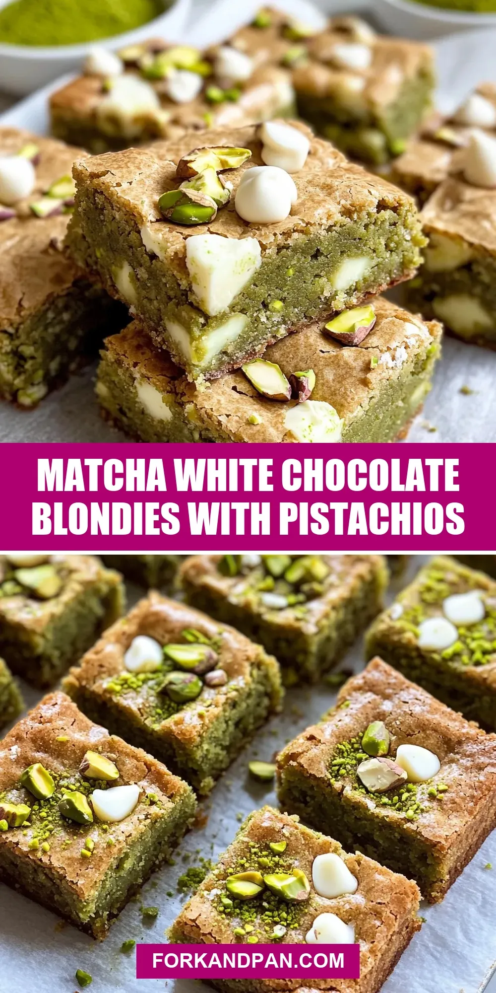 How To Make Perfect Matcha White Chocolate Blondies With Pistachios