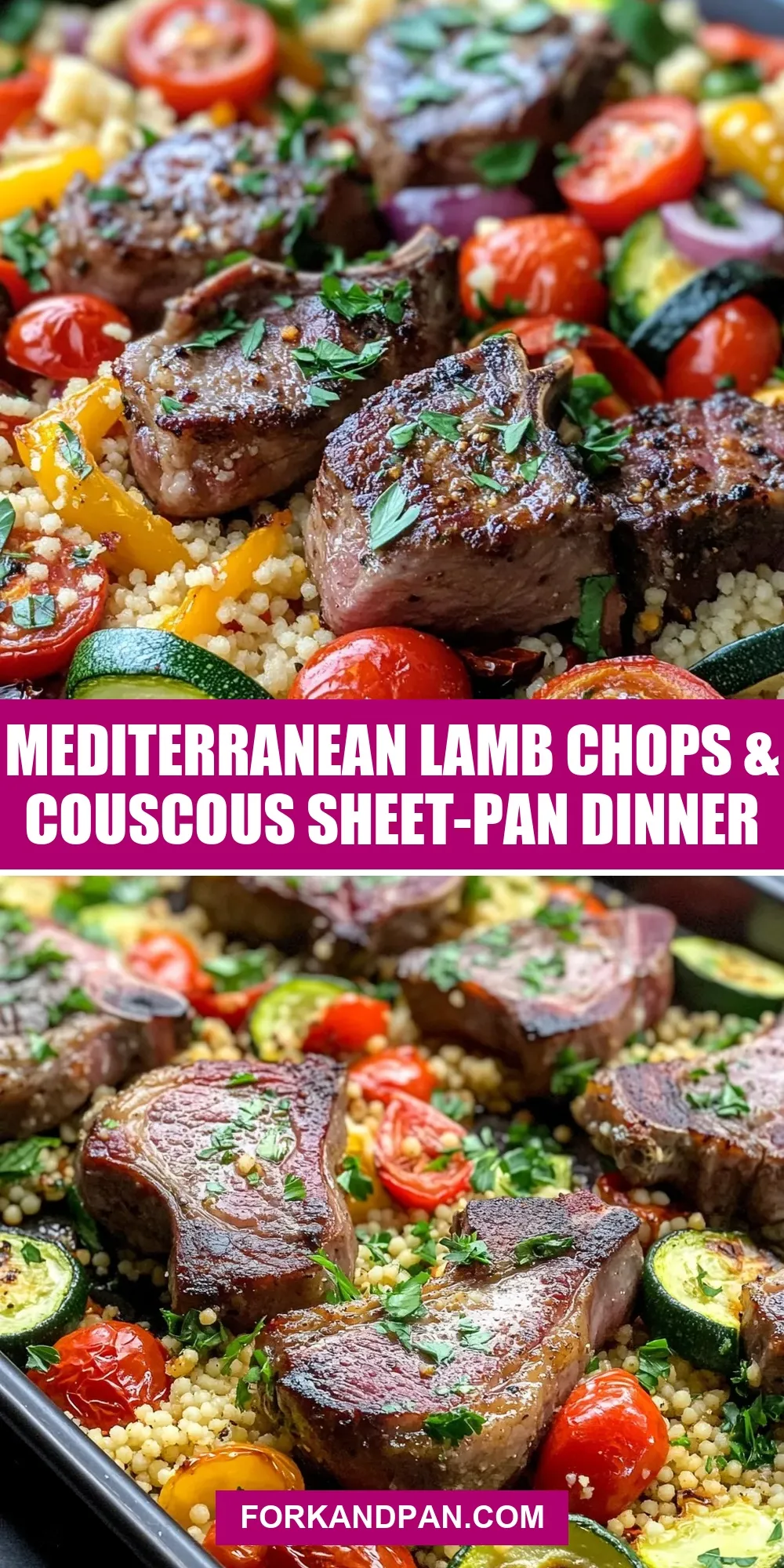 Mediterranean Lamb Chops & Couscous Sheet-Pan Dinner Recipe