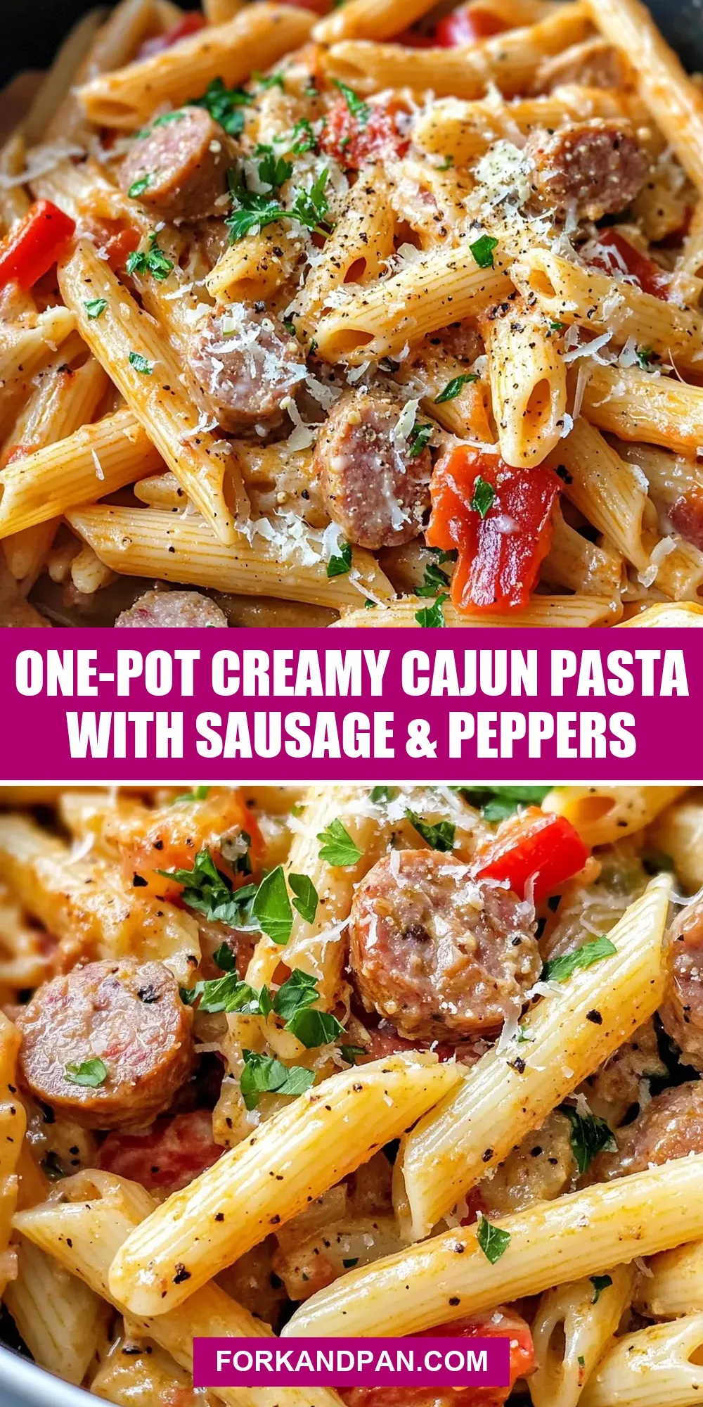 Easy One-Pot Creamy Cajun Pasta With Sausage & Peppers Recipe