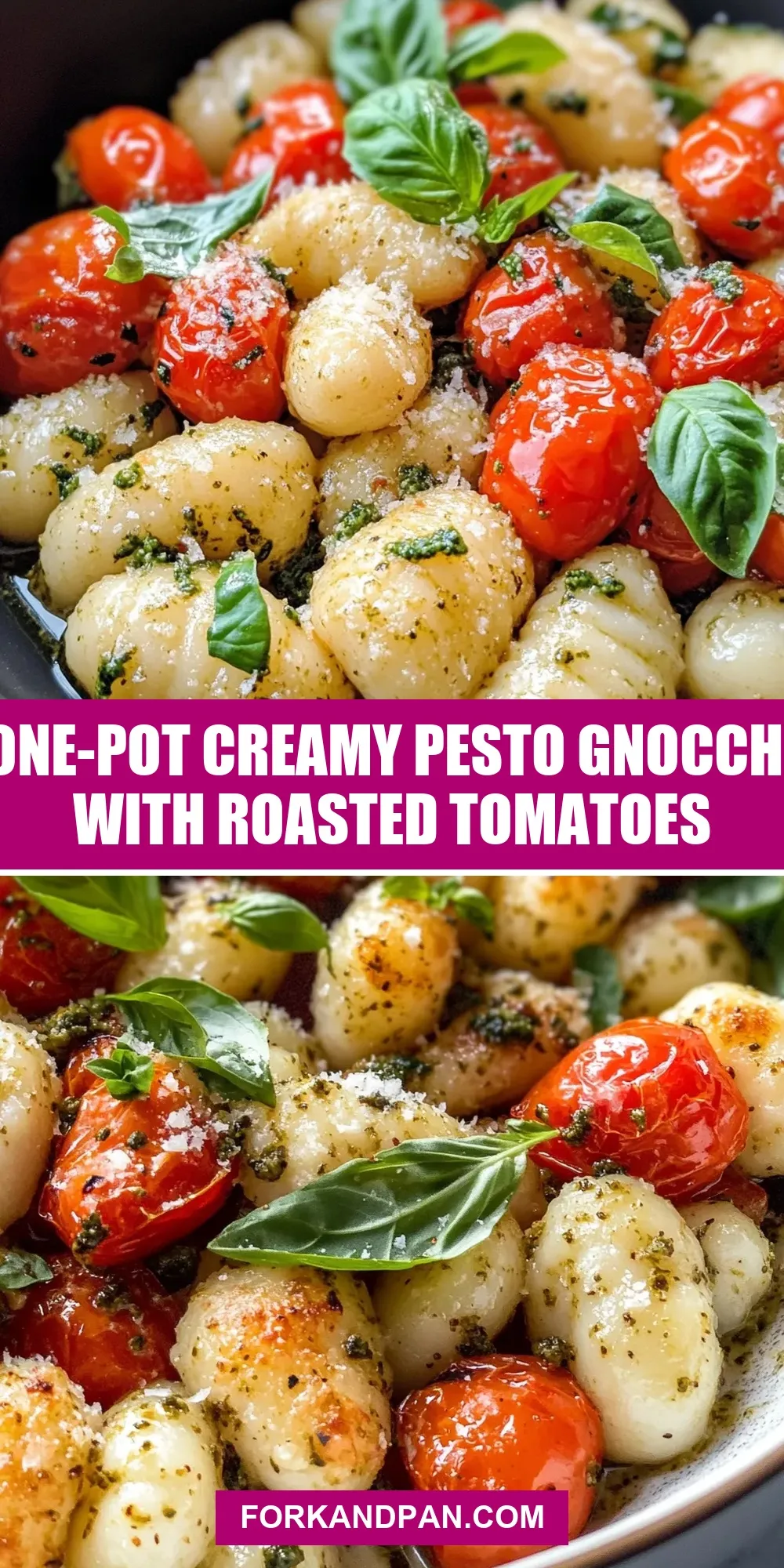The Best One-Pot Creamy Pesto Gnocchi With Roasted Tomatoes Ever