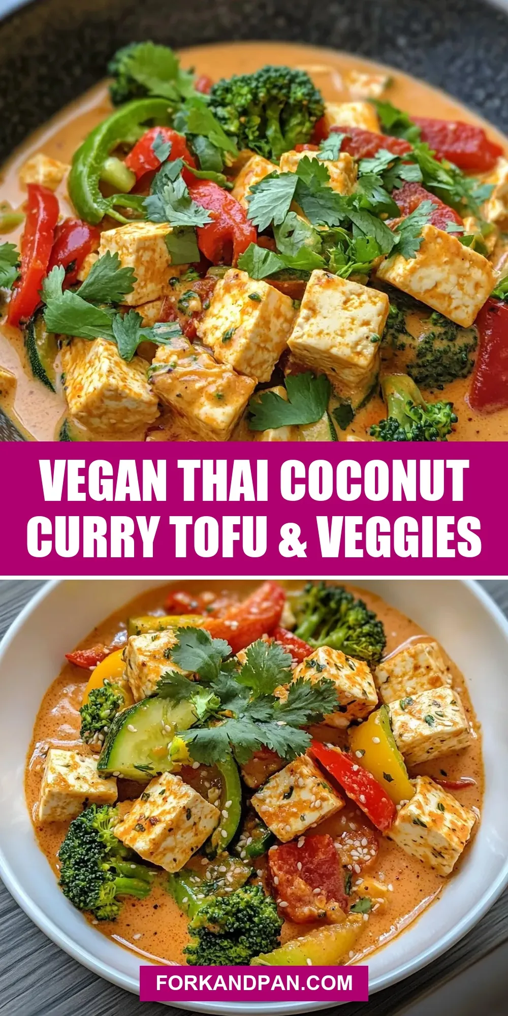 Easy Vegan Thai Coconut Curry Tofu & Veggies Recipe