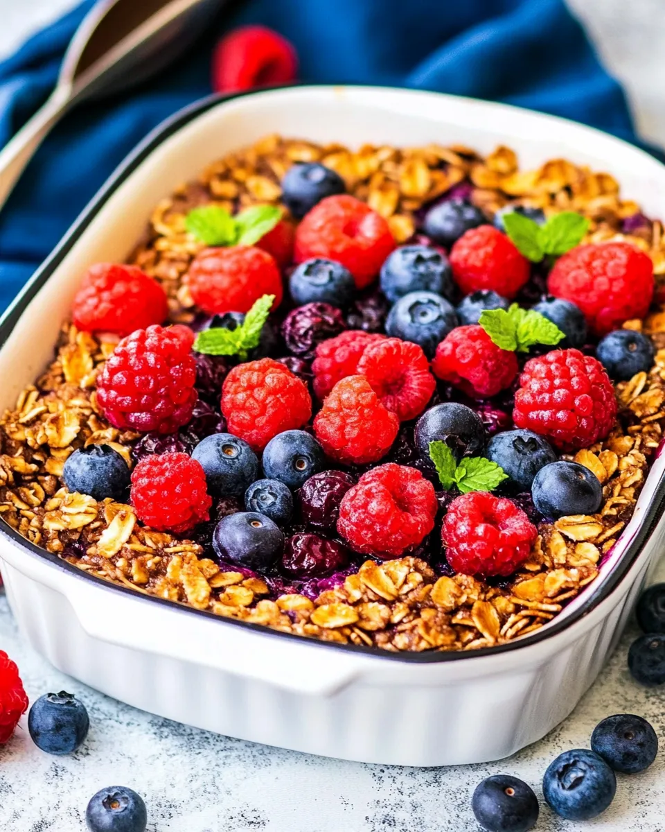 Delicious Berry Baked Oatmeal shot