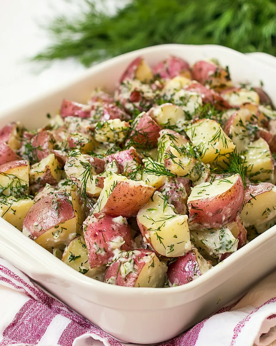 Delicious Buttered Red Potatoes with Dill shot