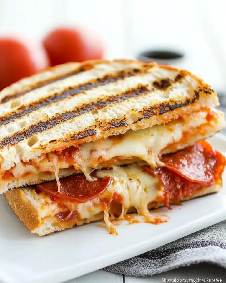 Homemade Cheesy Pizza Panini photo