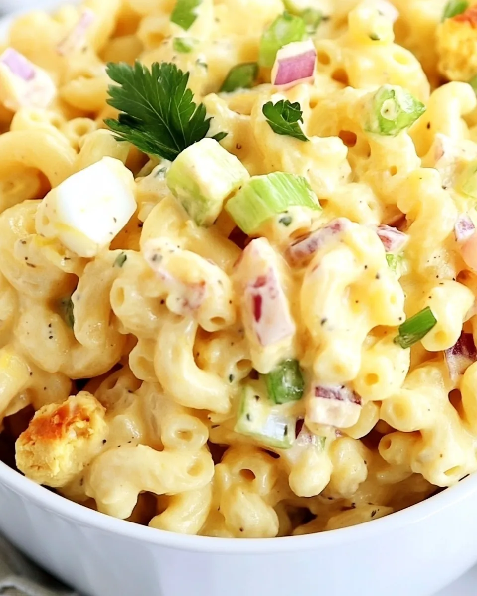 Classic Deviled Egg Macaroni Salad Recipe image