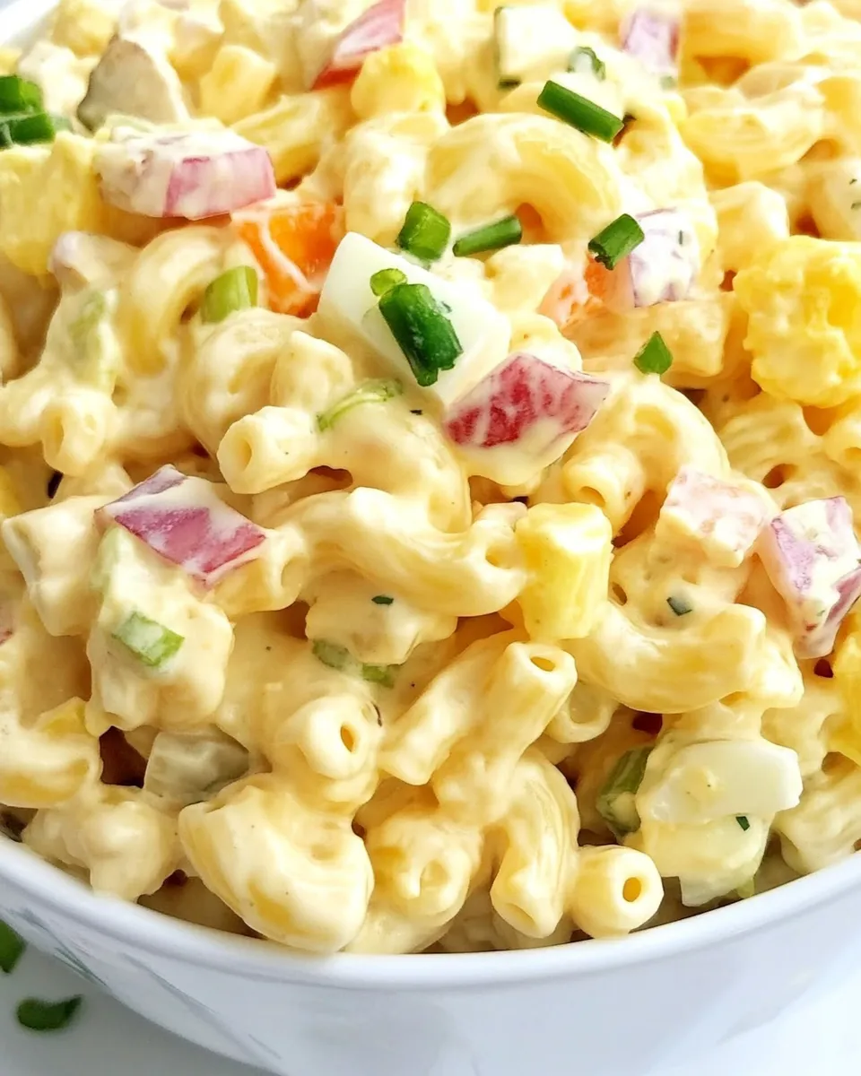 Easy Deviled Egg Macaroni Salad Recipe shot
