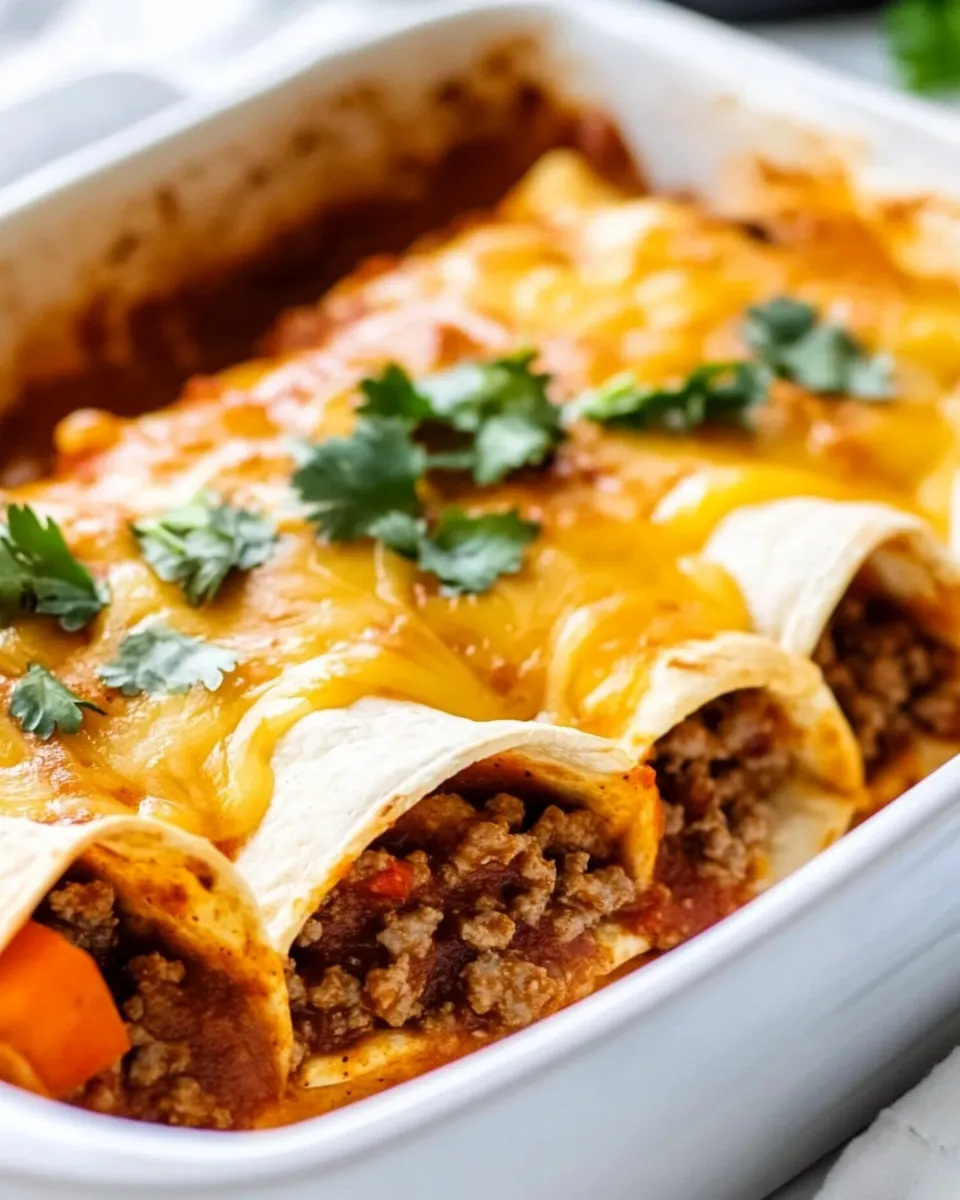 Delicious Easy Ground Beef Enchiladas recipe photo