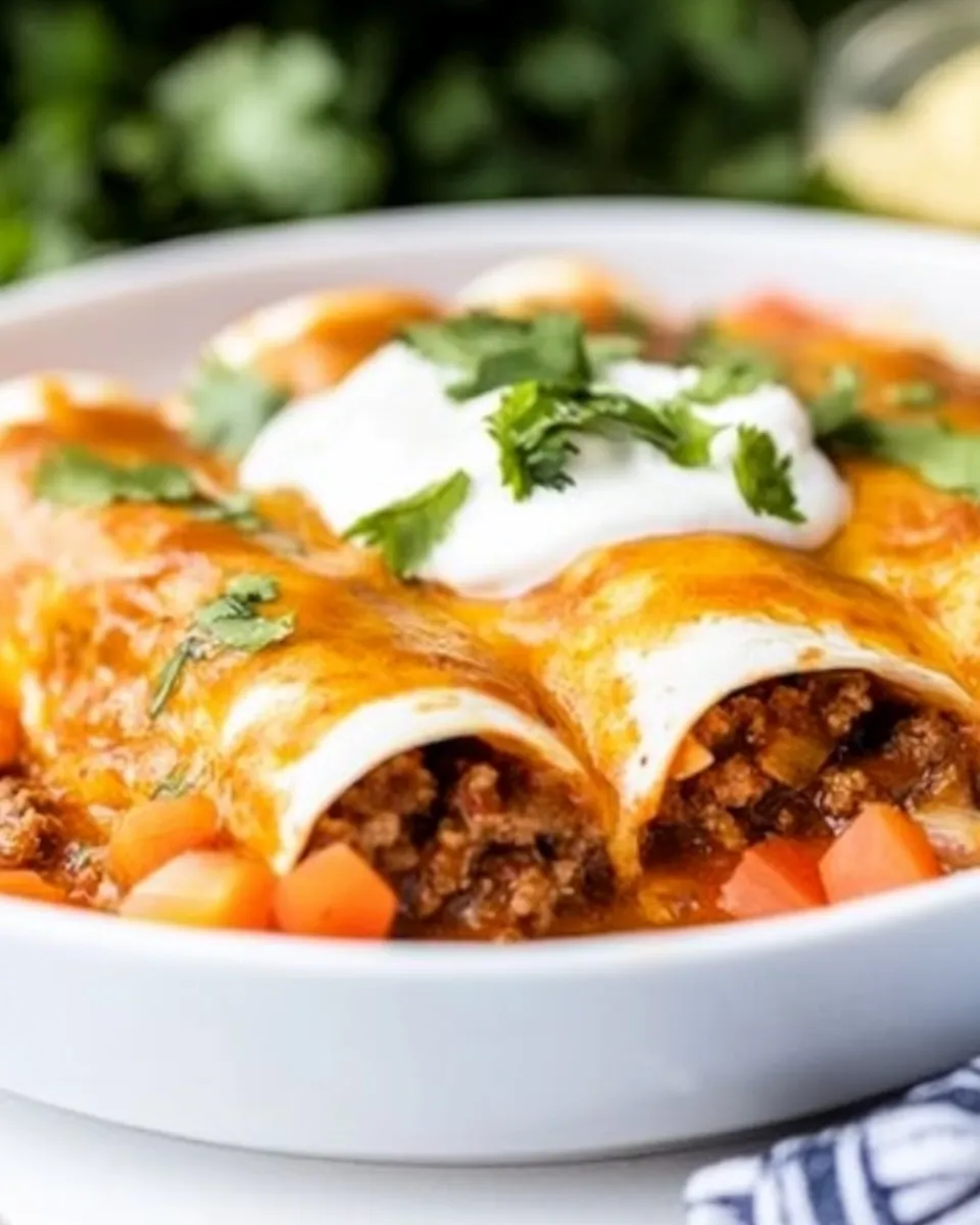 Quick Easy Ground Beef Enchiladas shot