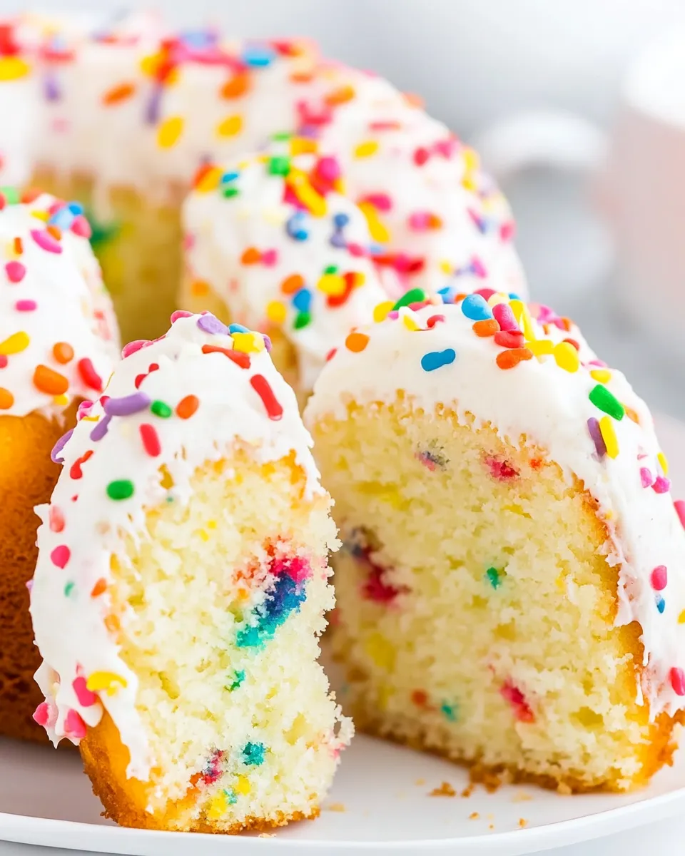 Delicious Easy Homemade FUNFETTI-Inspired Bundt Cake image