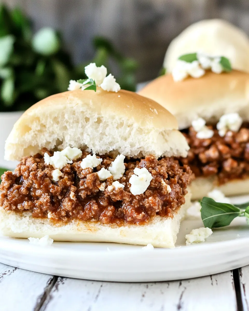 Delicious Greek Sloppy Joes shot