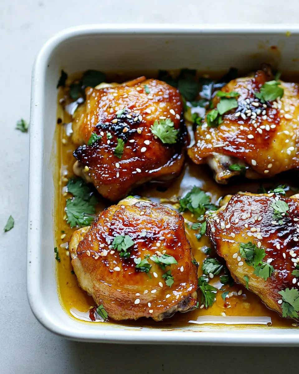 Delicious Honey Sriracha Chicken Thighs food shot