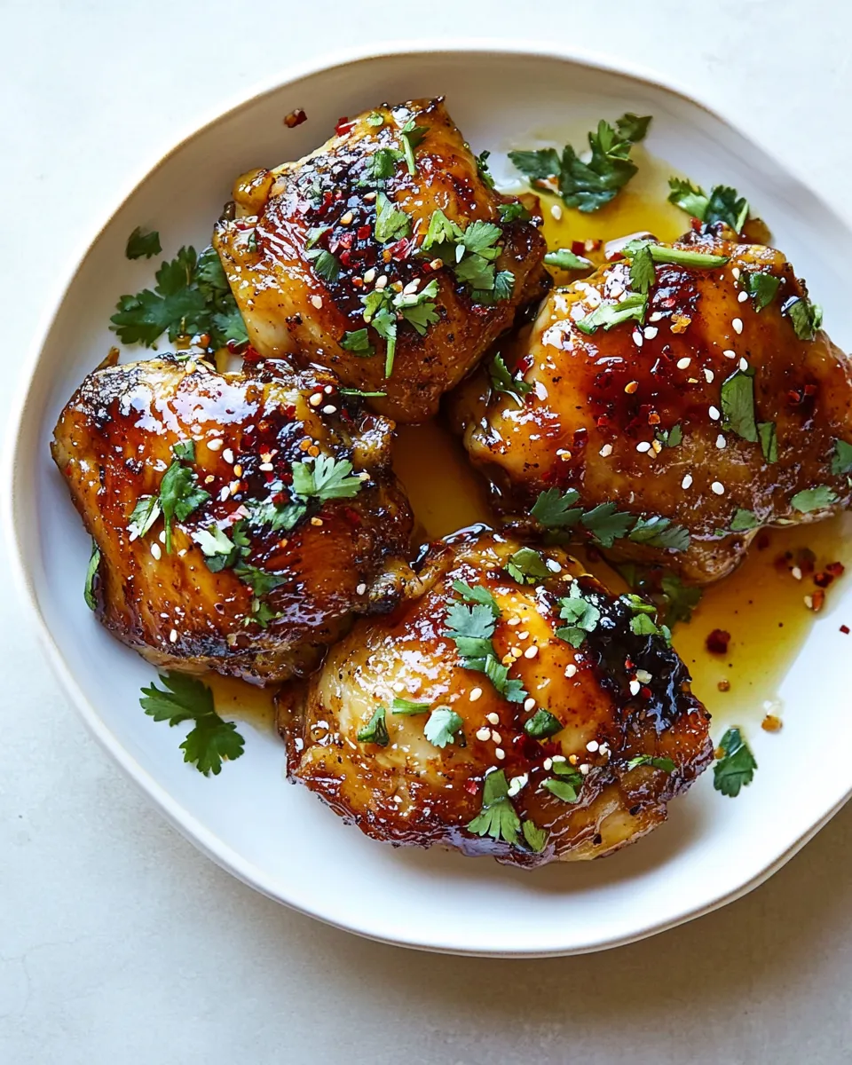 Quick Honey Sriracha Chicken Thighs dish photo
