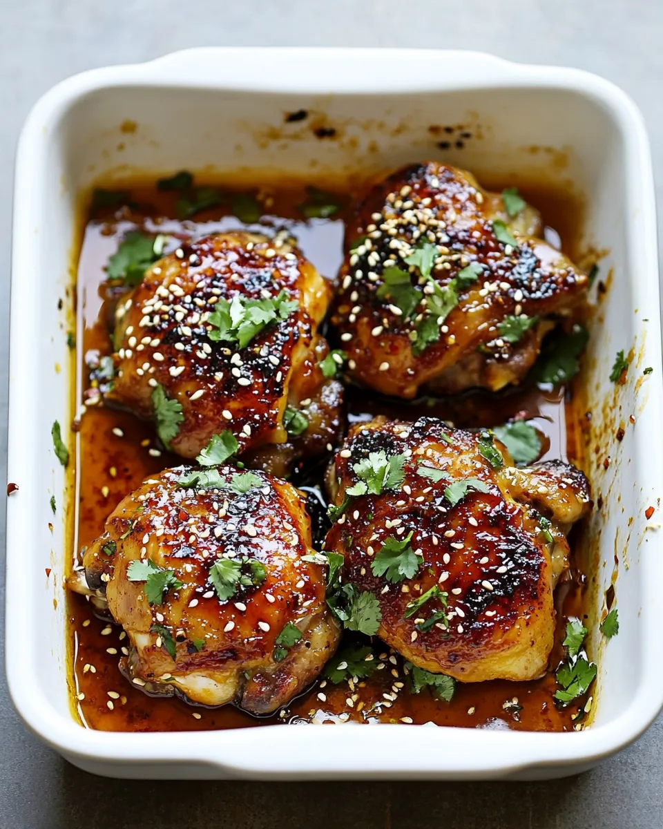 Best Honey Sriracha Chicken Thighs plate image