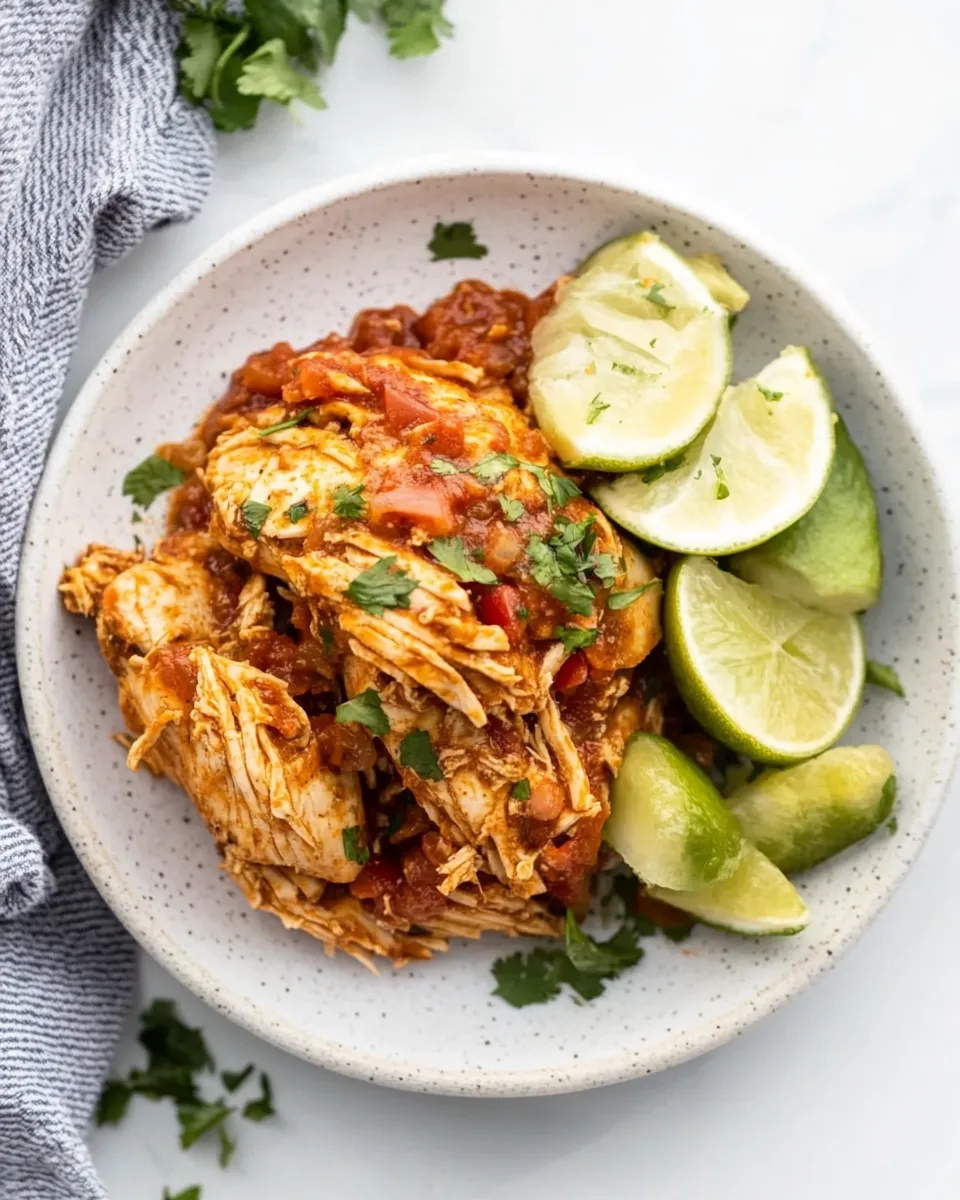 Healthy Instant Pot Salsa Chicken dish photo