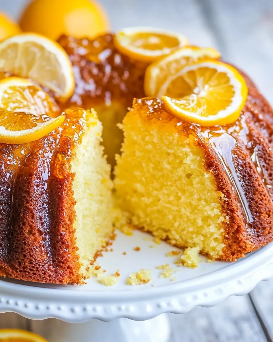 Delicious Lemon Orange Cake with Lemon Honey Glaze image