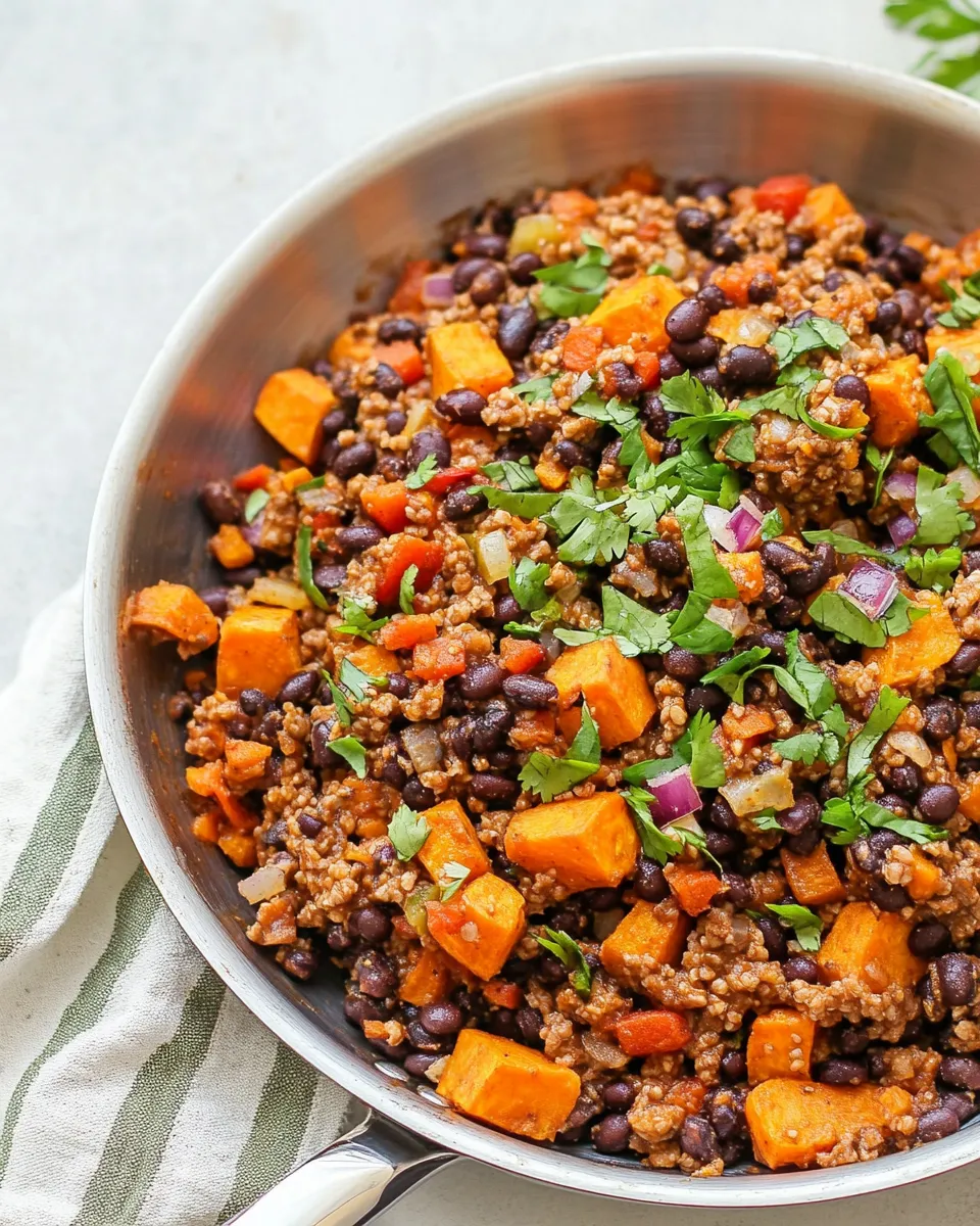 Classic Mexican Vegan Black Bean & Sweet Potato Skillet image