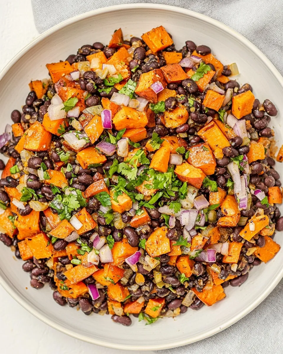Easy Mexican Vegan Black Bean & Sweet Potato Skillet dish photo
