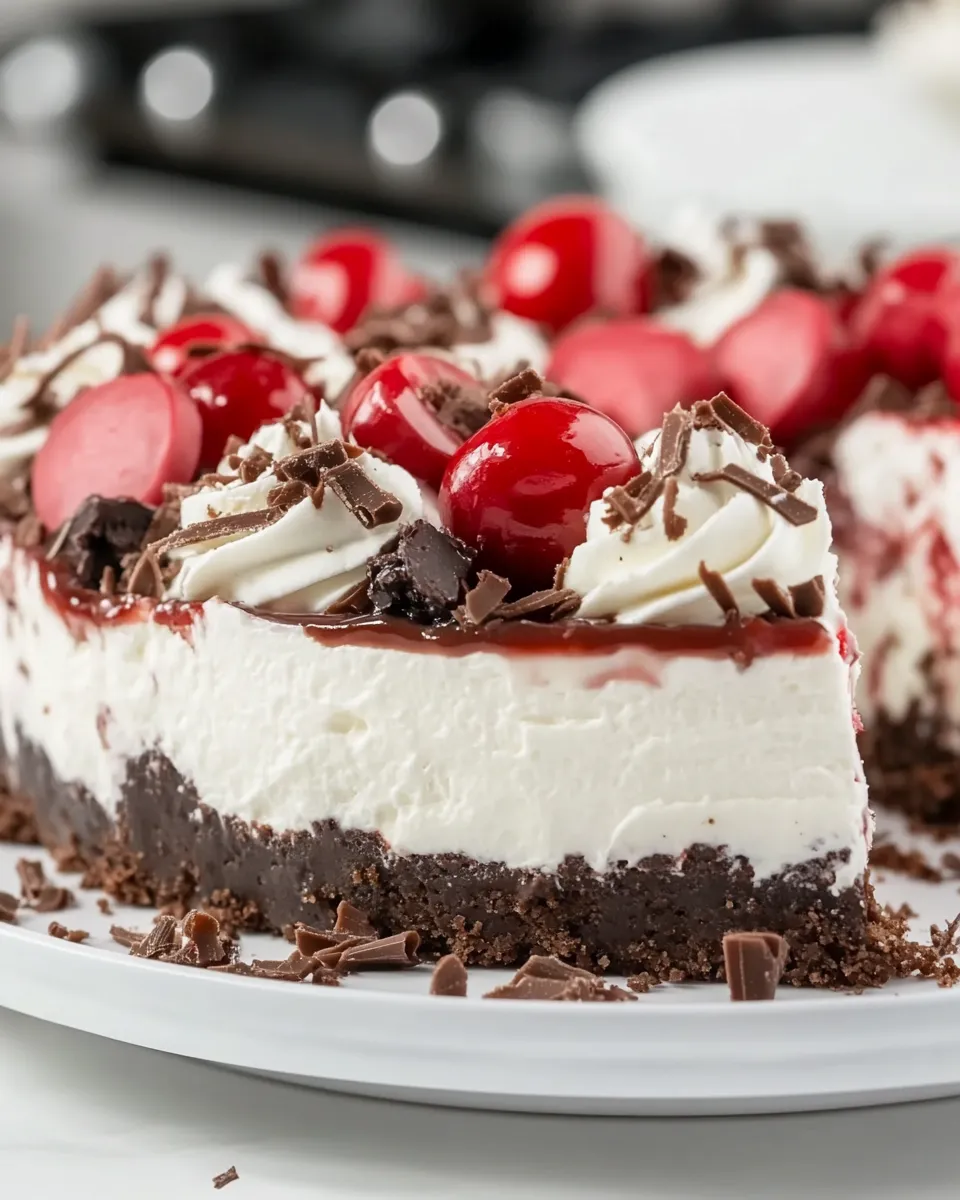Classic No Bake Black Forest Cheesecake image