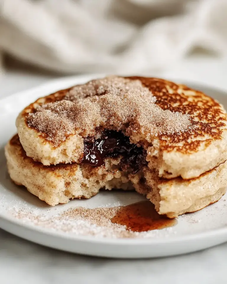 Easy Nutella Stuffed Cinnamon Sugar Donut Pancakes photo
