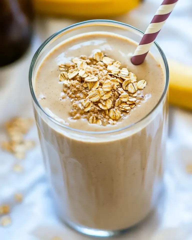 Easy Peanut Butter Banana Oat Protein Smoothie photo