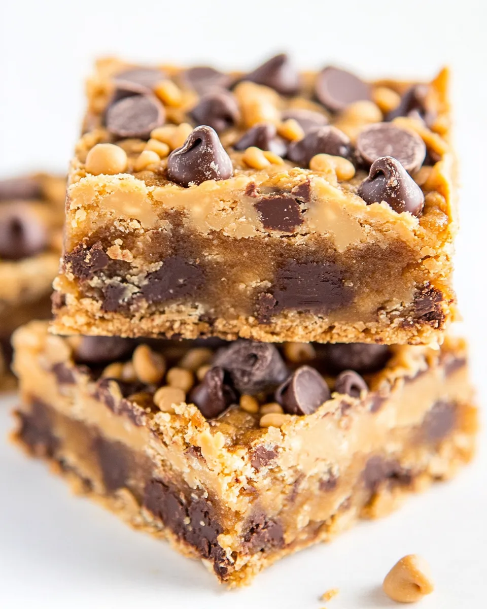 Homemade Peanut Butter Chocolate Chip Toffee Bars photo