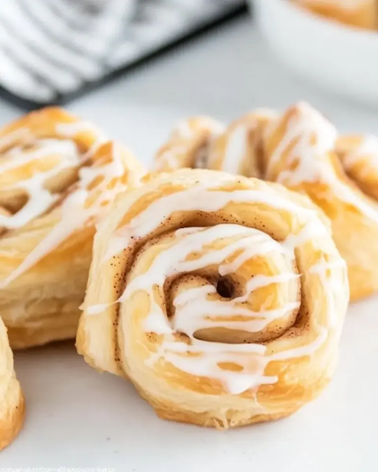 Homemade Puff Pastry Cinnamon Rolls photo