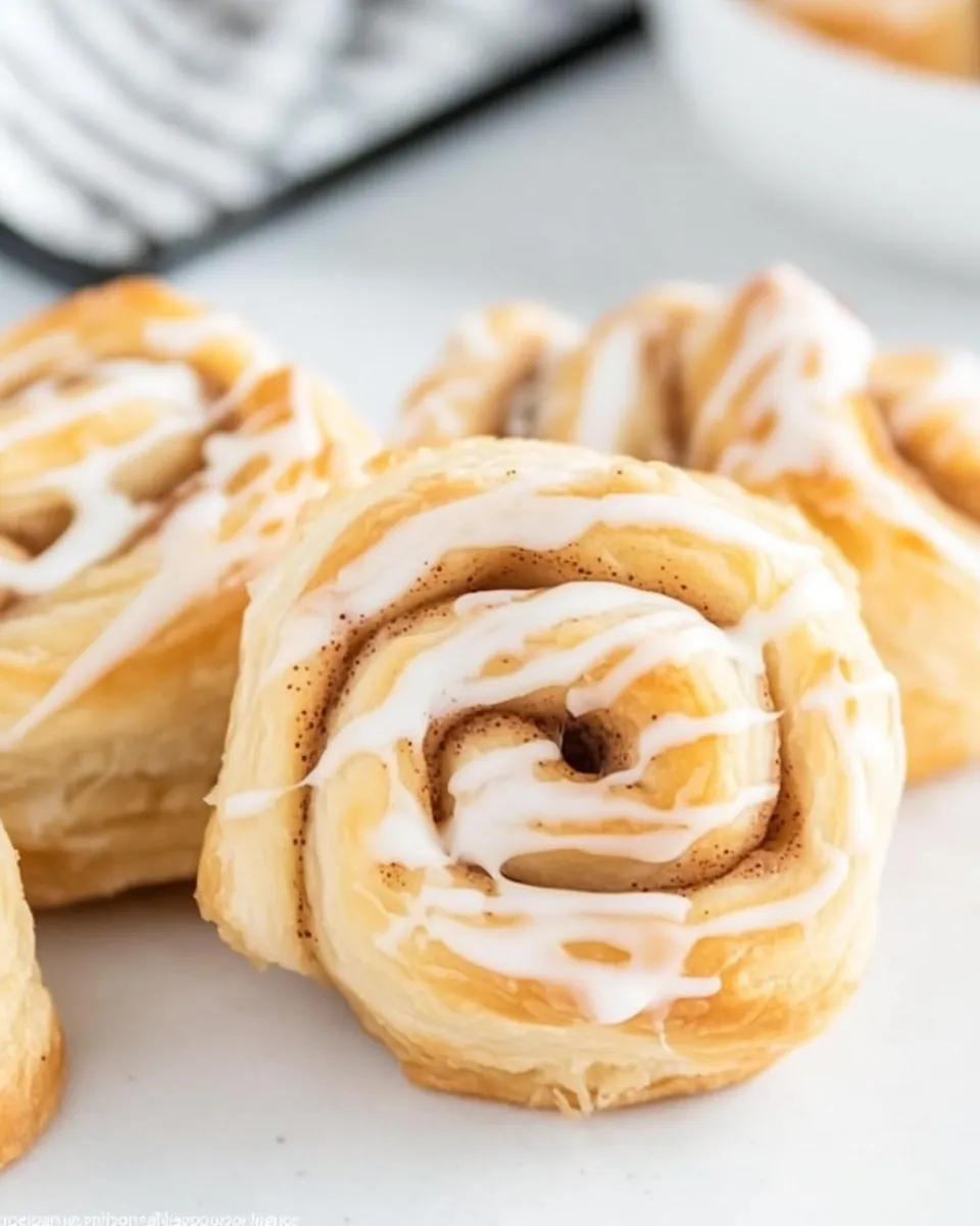 Homemade Puff Pastry Cinnamon Rolls photo