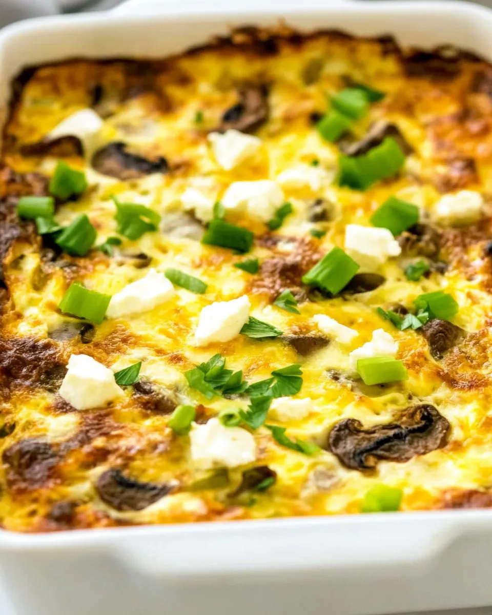 Easy Sausage, Mushrooms, and Feta Baked with Eggs recipe photo