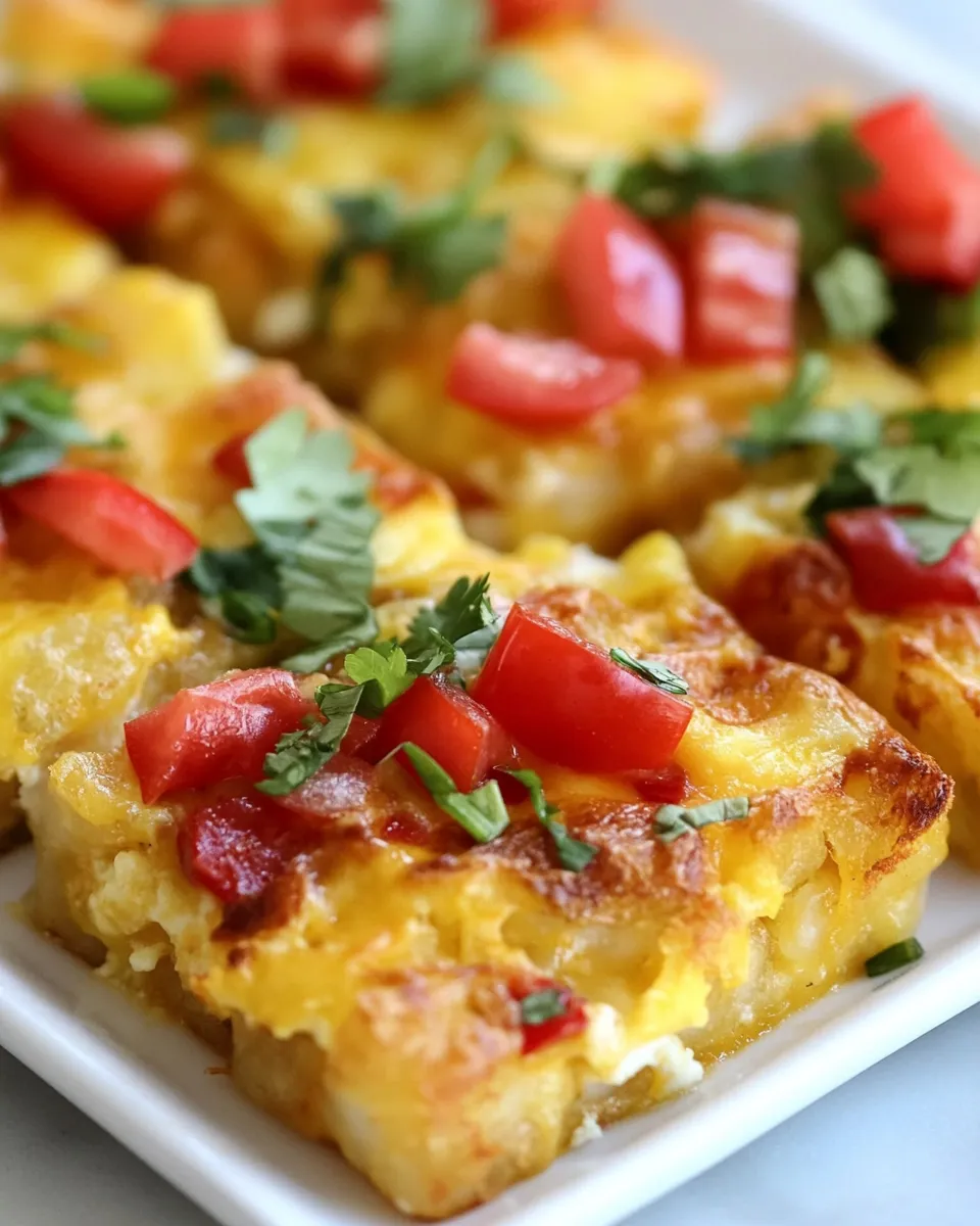 Delicious Southwest Tater Tot Breakfast Casserole image