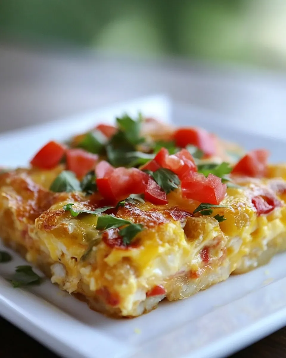 Homemade Southwest Tater Tot Breakfast Casserole recipe photo