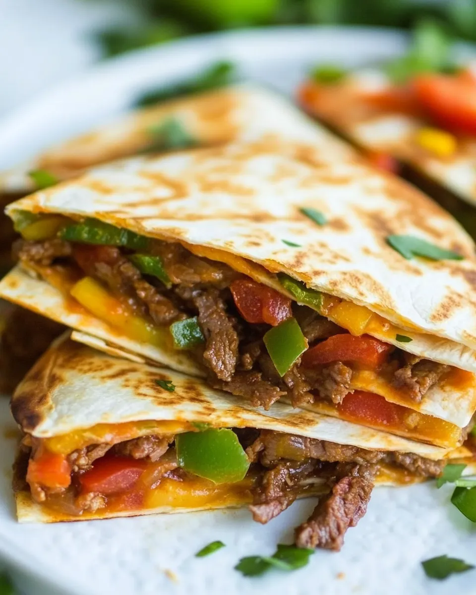 Delicious Spicy Beef Quesadillas shot