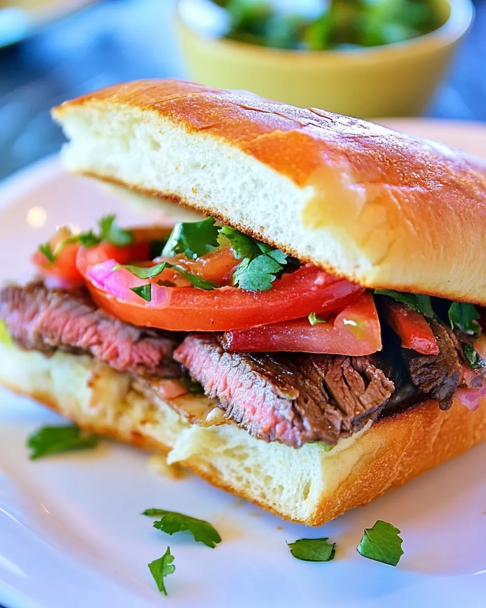 Delicious Torta Recipe (Mexican Steak Sandwich) shot